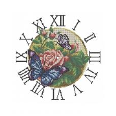 А3-К-146 Часы Бабочки и розы. Схема для вышивки бисером ТМ Acorns