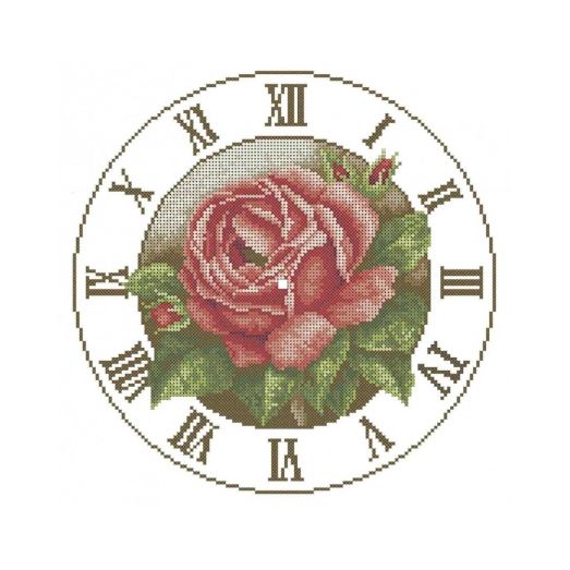 А3-К-148 Часы романтическая роза. Схема для вышивки бисером ТМ Acorns