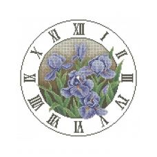 А3-К-150 Часы Синие ирисы. Схема для вышивки бисером ТМ Acorns