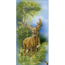 ФЧК-3373 Олень в летней зелени. Схема для вышивки бисером Феникс