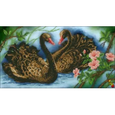 ФЧК-3395 Пара чёрных лебедей. Схема для вышивки бисером Феникс