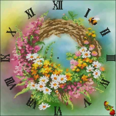 ФЧК-3403 Летние травы Часы. Схема для вышивки бисером Феникс