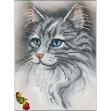 ФЧК-4265 Серебристая кошка. Схема для вышивки бисером Феникс