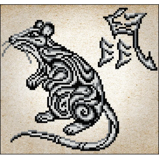 ФЧК-4283 Мудрая белая мышь. Схема для вышивки бисером Феникс