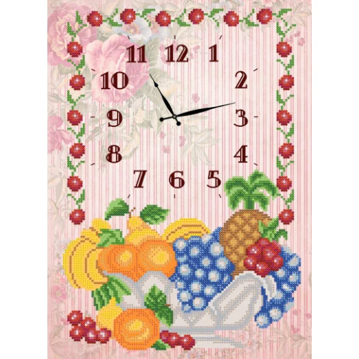 ЧКБ-3007 Часы. Ваза с фруктами. Схема для вышивки бисером ТМ Маричка