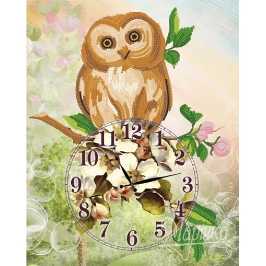 ЧКБ-3012 Часы Совушка. Схема для вышивки бисером ТМ Маричка