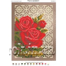 ЧВ-3094 Розы в орнаменте. Схема для вышивки бисером. Бисерок
