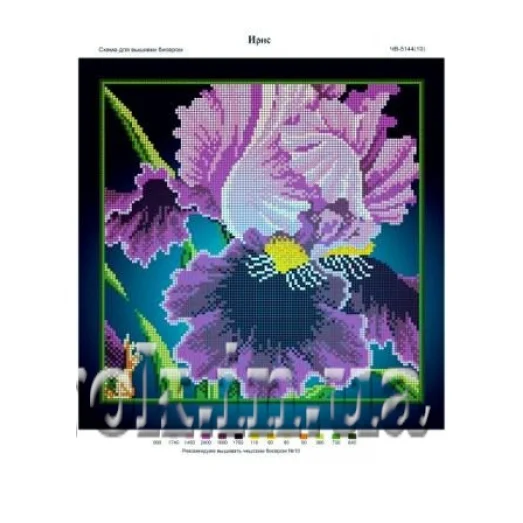 ЧВ-5144 Ирис. Схема для вышивки бисером. Бисерок