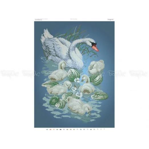 ЧВ-5167 Лебеди. Схема для вышивки бисером. Бисерок 