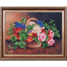 Б-351 Цветочная корзина. Набор для вышивки бисером Магия канвы