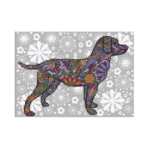 А5-Д-187 Цветочный пес. Схема для вышивки бисером ТМ Acorns