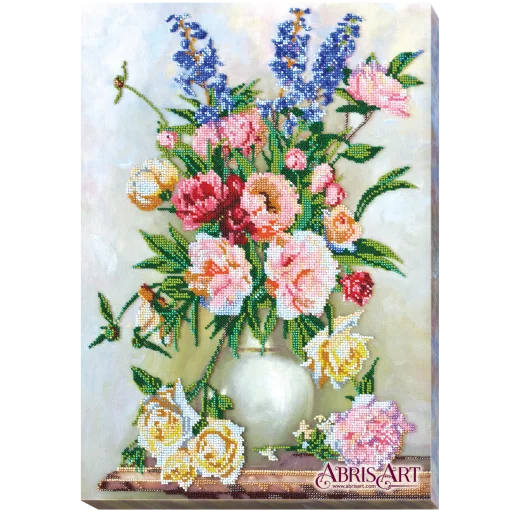 АВ-400 Букет в сливочных оттенках. Набор для вышивки бисером. Абрис Арт