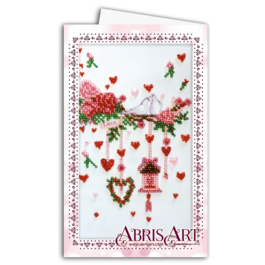 АОМ-016 Открытка-конверт. Свадебная мишура. Абрис Арт