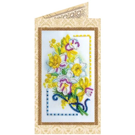 АО-128 Подарок весны. Набор-открытка для вышивки бисером Абрис Арт