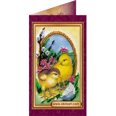 АО-003 Пасхальный сюжет-3. Набор-открытка для вышивки бисером Абрис Арт