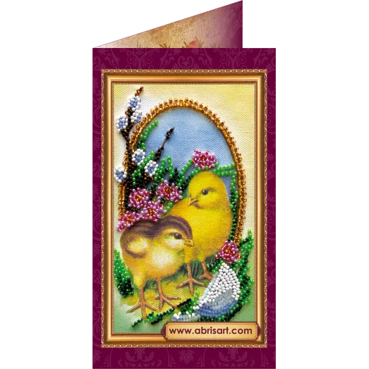 АО-003 Пасхальный сюжет-3. Набор-открытка для вышивки бисером Абрис Арт