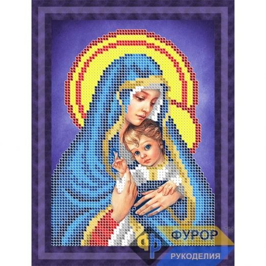 ФР-ДБч5-093  Мадонна с младенцем. Схема для вышивки бисером ТМ Фурор Рукоделия