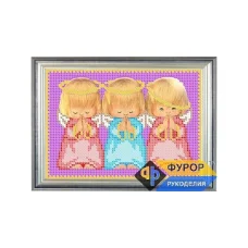ФР-ДБч5-025 Три ангелочка. Схема для вышивки бисером ТМ Фурор Рукоделия
