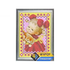 ФР-ДБч5-027 Девочка с котенком. Схема для вышивки бисером ТМ Фурор Рукоделия