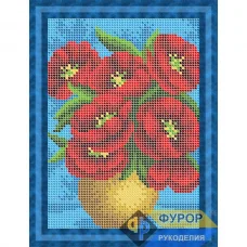ФР-ДБп5-086 Букет маков в вазе. Схема для вышивки бисером ТМ Фурор Рукоделия