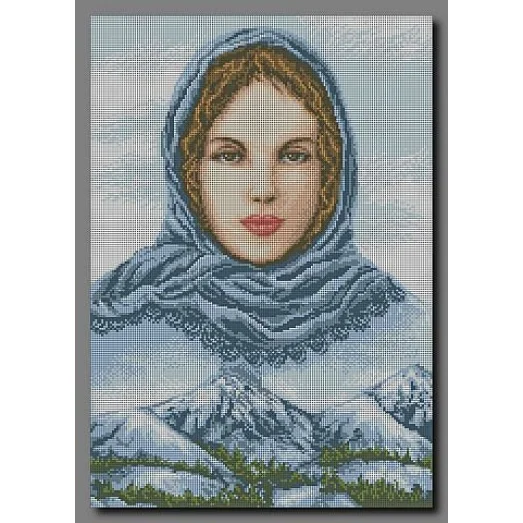А-016 Девушка и горы. Схема для вышивки бисером ТМ Орхидея
