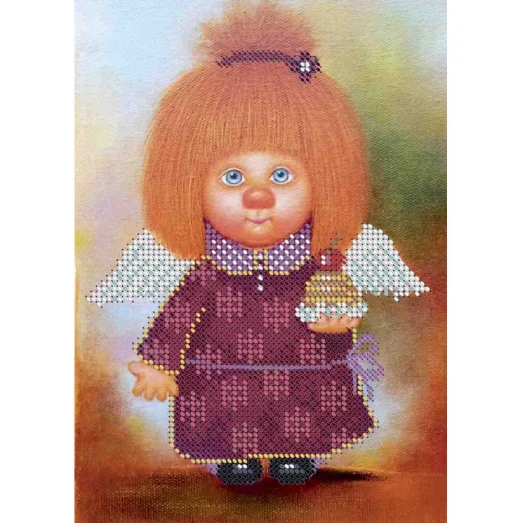 А5-Д-252 Домовёнок с кексом. Схема для вышивки бисером ТМ Acorns