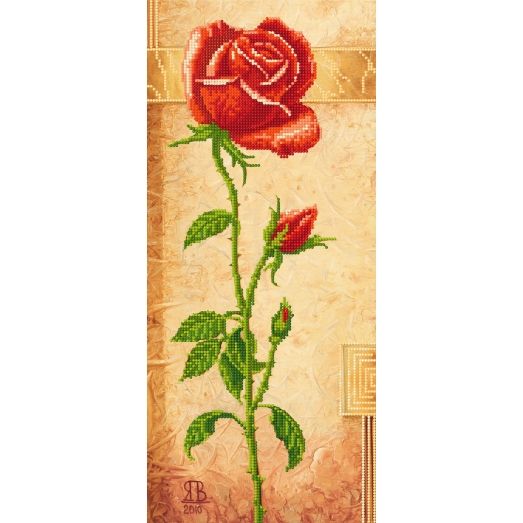 Е-003(17*39) Красная роза. Схема для вышивки бисером СвитАрт 