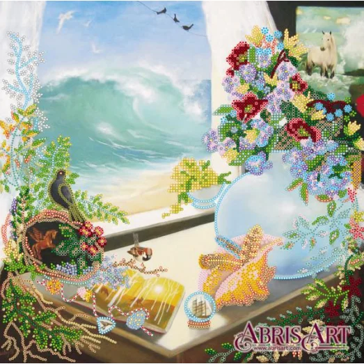 АС-339 Брызги лазури. Схема на художественном холсте Абрис Арт