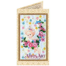 АО-140 Подарок ангелочка. Набор-открытка для вышивки бисером Абрис Арт