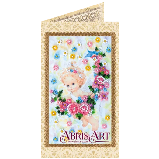 АО-140 Подарок ангелочка. Набор-открытка для вышивки бисером Абрис Арт
