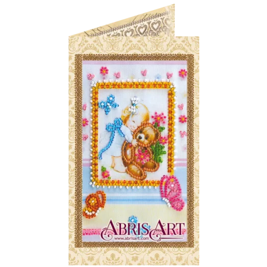АО-139 Любимой доченьке. Набор-открытка для вышивки бисером Абрис Арт