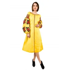 ПЖ-ЕТНО-001 КОЛЁРОВА. Заготовка платье для вышивки, Домотканое Элит (лен-крем) 