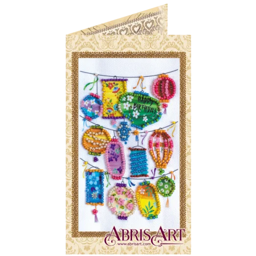 АО-146 Набор-открытка для вышивки бисером Фонарики желаний ТМ Абрис Арт