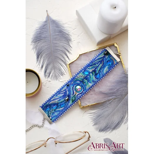 ADB-001 Набор для вышивки бисером украшение-браслет на натуральном художественном холсте Перистое касание. ТМ Абрис Арт