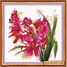 АН-003 Лиловые орхидеи. Набор для вышивки крестом Абрис Арт