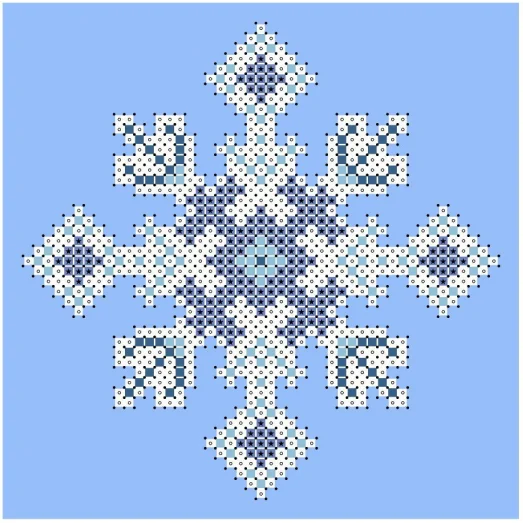 ФЧК-6099 Ёлочная игрушка снежинка 3. Схема для вышивки бисером Феникс 