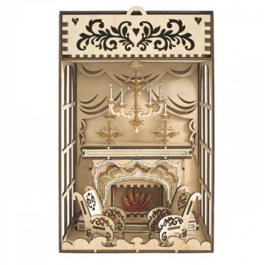 F-006 У камина. Набор с фанерной заготовкой ТМ Чаривна Мить