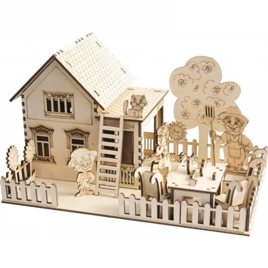 F-015 В гостях у бабушки. Набор с фанерной заготовкой ТМ Чаривна Мить