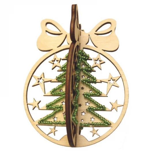 F-022 Новогодний шар Ёлка. Набор с фанерной заготовкой ТМ Чаривна Мить
