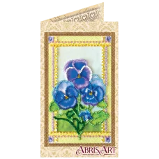АО-118 Фиалки. Набор-открытка для вышивки бисером Абрис Арт