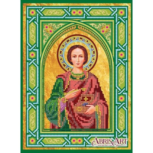 АСК-158 Икона Святой Пантелеймон Схема для вышивки бисером на холсте Абрис Арт