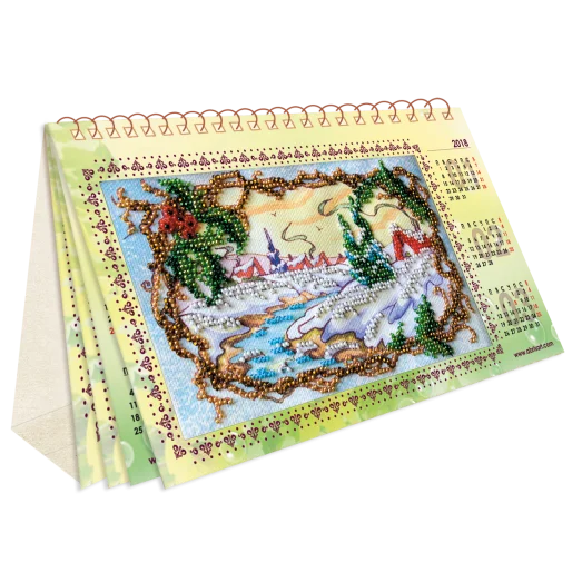 АКМ-002 Календарь. Сезоны радости. Набор для вышивки бисером Абрис Арт