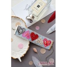 ADB-005 Набор для вышивки бисером украшение-браслет на натуральном художественном холсте Дела сердечные. ТМ Абрис Арт