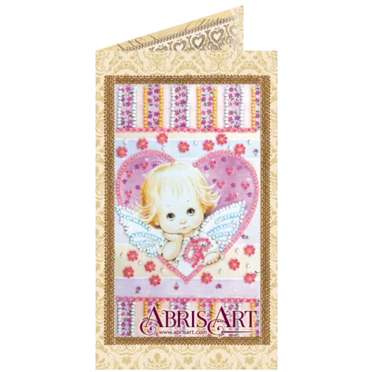 АО-135 Маленький купидон. Набор-открытка для вышивки бисером Абрис Арт