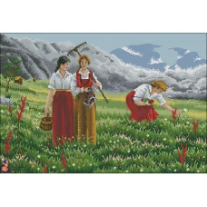 ФКп2-0021 Испанская живопись Крестьянки на лугу. Схема для вышивки бисером Фокси