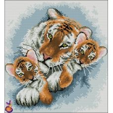  ФКп3-0024 Тигрица с малышами. Схема для вышивки бисером Фокси