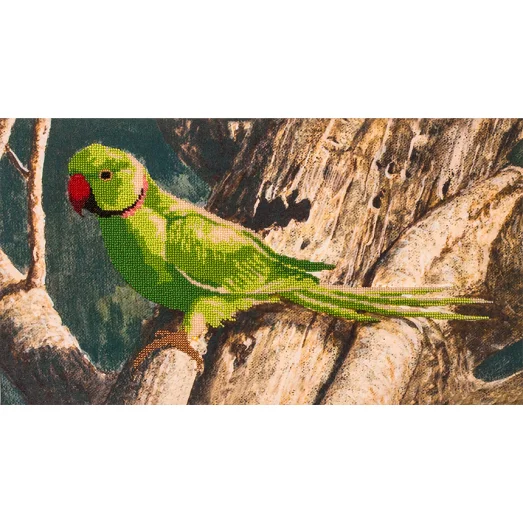 FLF-026 Попугай. Набор на холсте для вышивки бисером Волшебная Страна