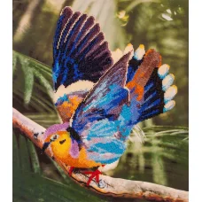FLF-030 Птичка на ветке. Набор на холсте для вышивки бисером Волшебная Страна