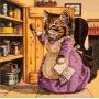 FLF-049 Кошка с ложкой. Набор на холсте для вышивки бисером Волшебная Страна