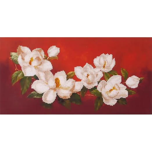 FLF-089 Магнолия. Набор на холсте для вышивки бисером Волшебная Страна